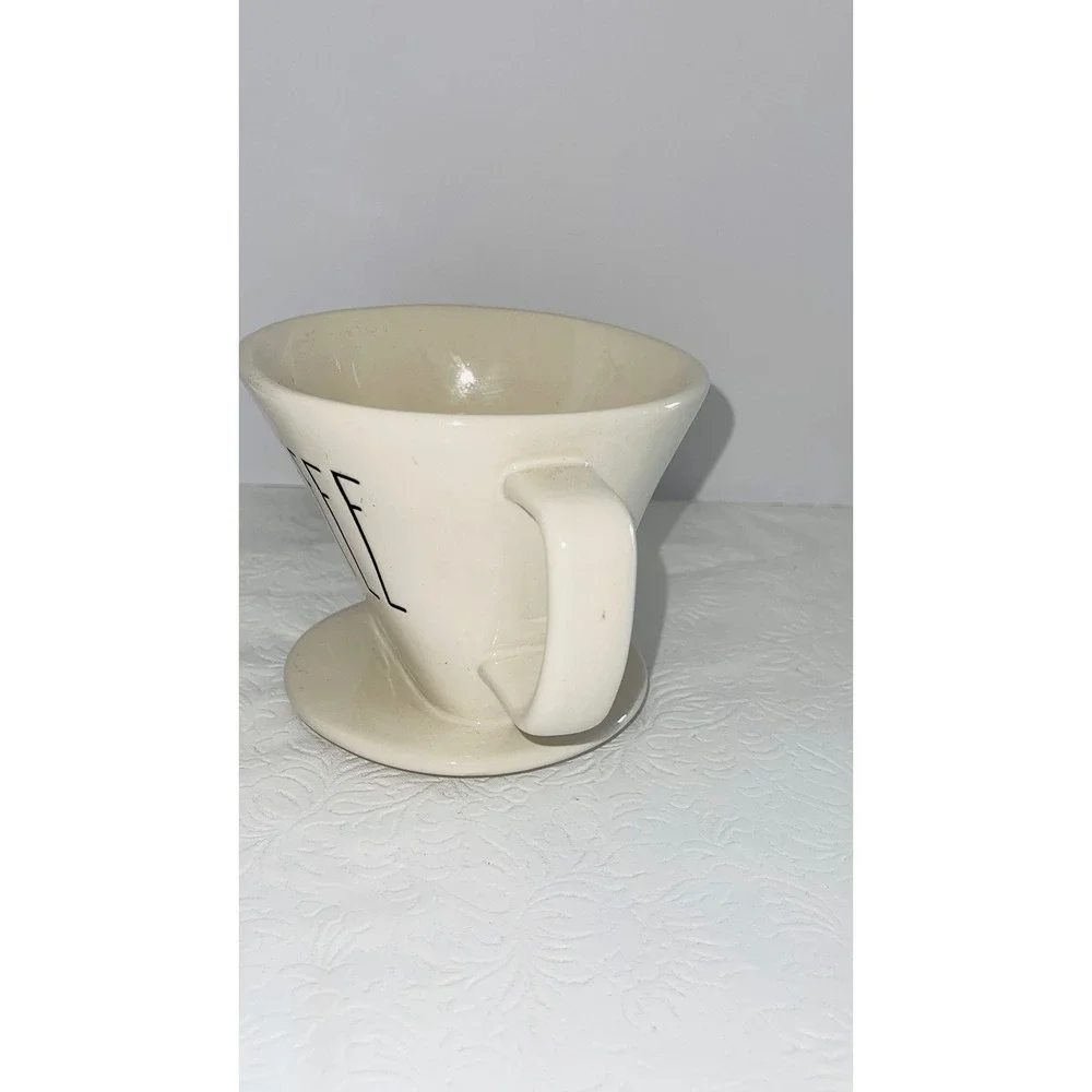 Rae Dunn Kitchen Coffee Pour Over Ceramic Dripper Cream Farmhouse Magenta